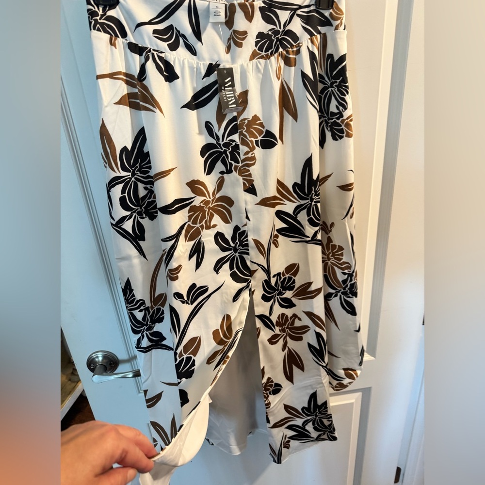 WHBM Print Skirt in Black and Brown